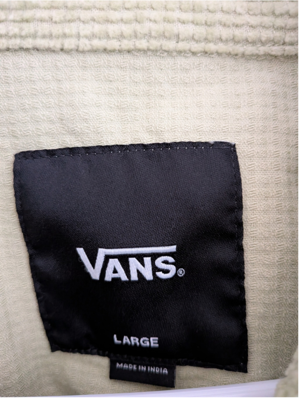Vans Women’s Sage Green Cropped Corduroy Jacket Size L Y2K Skater - Picture 4 of 7